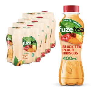 FUZE TEA Zwarte Thee, Perzik & Hibiscus 24 x 400 ml Pet
